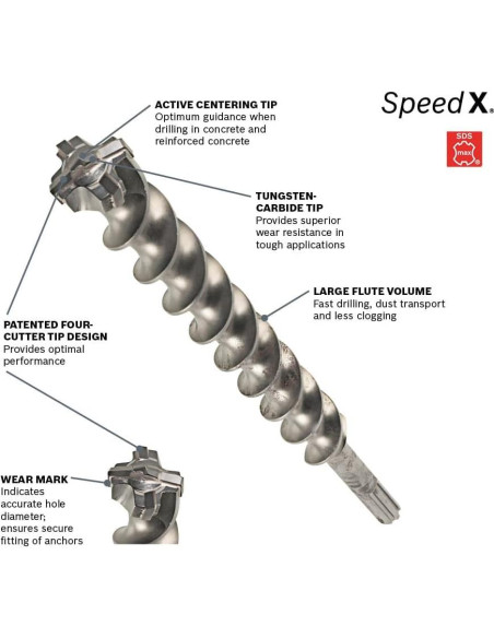 Bit de Martillo Rotatorio Bosch HC5054 1" x 73.66 cm SDS-max