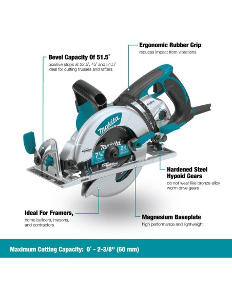 Sierra Hipóide Makita 5377MG 2300W 7-1/4" Magnesio Renovada