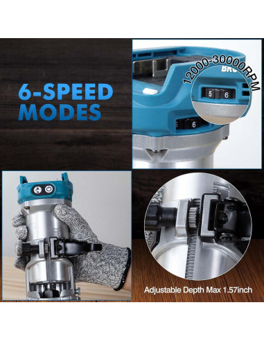 Router Inalámbrico 800W BellaDimora para Batería Makita 18V