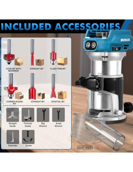 Router Inalámbrico 800W BellaDimora para Batería Makita 18V