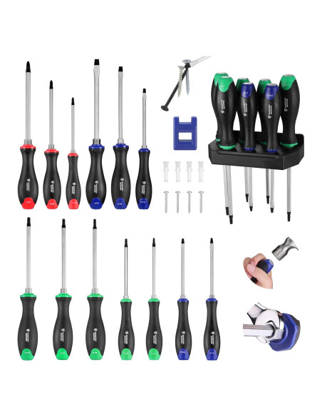 Juego de Destornilladores Magnéticos WORKPRO 24 Piezas Go-Thru