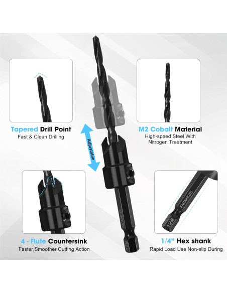 Juego de Brocas Avellanadas para Madera 16 PCS FACAINCXS