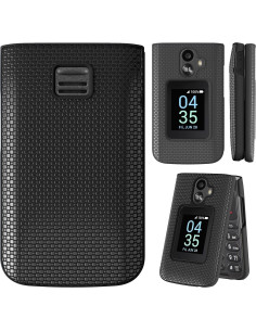 Funda Dura TCL Flip 3 T435 2024 con Protector de Pantalla Negro 2