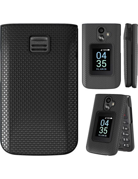 Funda Dura TCL Flip 3 T435 2024 con Protector de Pantalla Negro Funda Dura TCL Flip 3 T435 2024 con Protector de Pantalla Negro