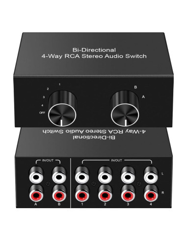 Interruptor RCA Bi-Direccional Y.D.F 4 en 2 Salidas Estéreo