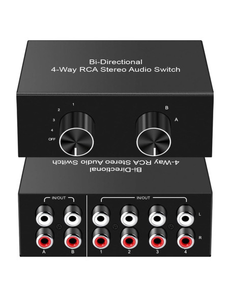 Interruptor RCA Bi-Direccional Y.D.F 4 en 2 Salidas Estéreo