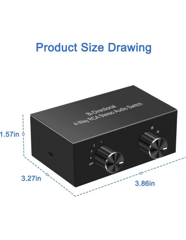 Interruptor RCA Bi-Direccional Y.D.F 4 en 2 Salidas Estéreo