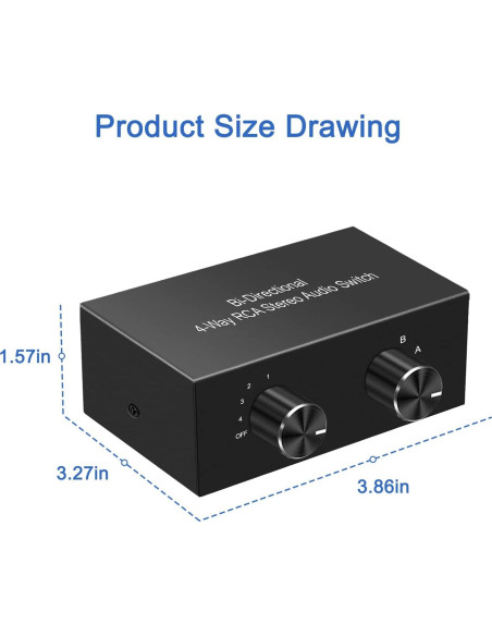 Interruptor RCA Bi-Direccional Y.D.F 4 en 2 Salidas Estéreo