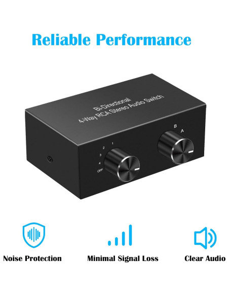 Interruptor RCA Bi-Direccional Y.D.F 4 en 2 Salidas Estéreo