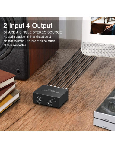 Interruptor RCA Bi-Direccional Y.D.F 4 en 2 Salidas Estéreo