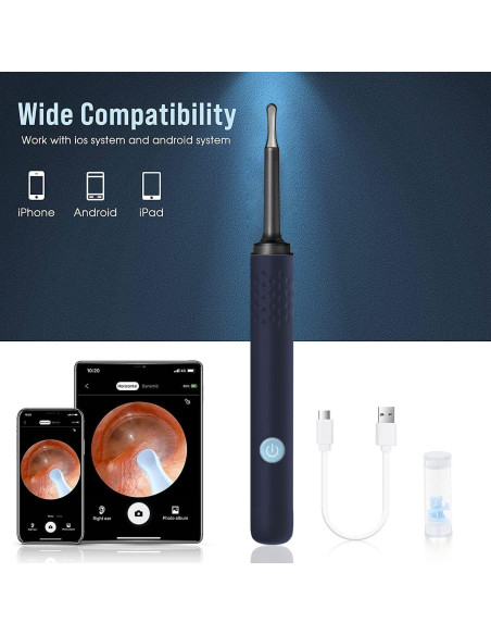 Kit de Eliminación de Cerumen LEIPUT con Cámara 1080P y Luz