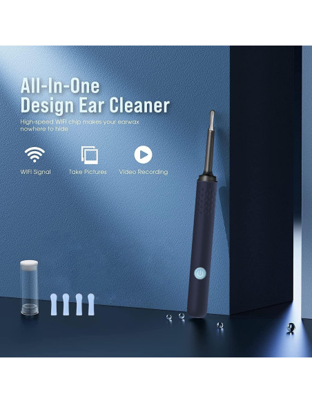 Kit de Eliminación de Cerumen LEIPUT con Cámara 1080P y Luz