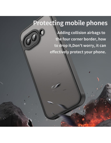 Funda Transparente TPU Sucnakp para Google Pixel 9A - Negro