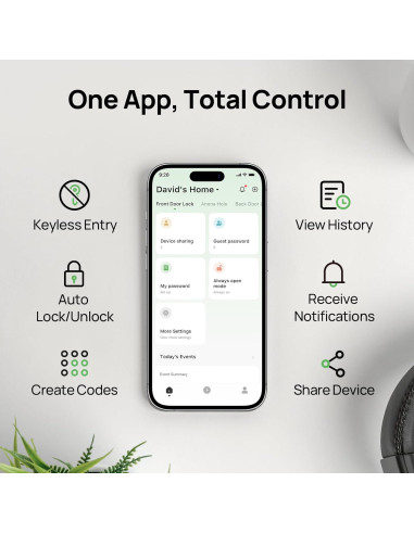 Cerradura Inteligente Anona Holo Wi-Fi con Teclado y Auto-Bloqueo