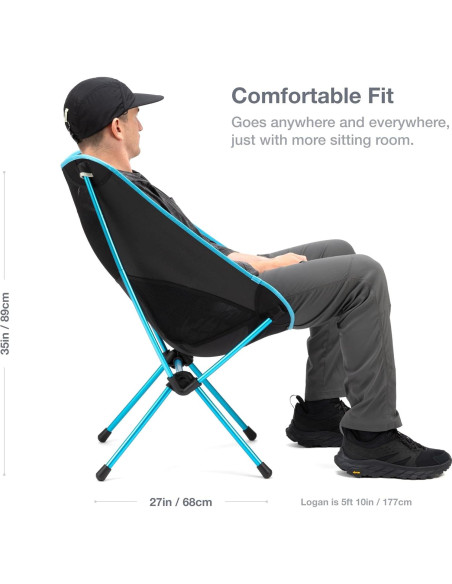 Silla de Camping Helinox One XL Plegable 1.59 kg Negra