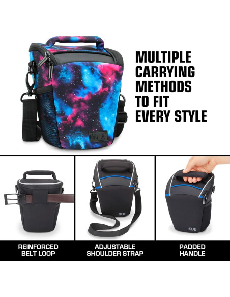 Funda para cámara DSLR USA GEAR con correa ajustable - Galaxy