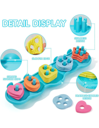 Juguetes de baño educativos AMCHSURI 20 piezas silicona