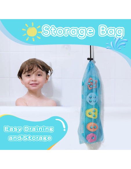 Juguetes de baño educativos AMCHSURI 20 piezas silicona