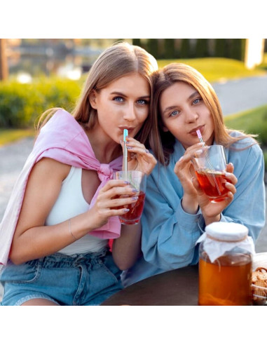 Popotes Reutilizables INVODA 3Pcs Acero Inoxidable Plegables