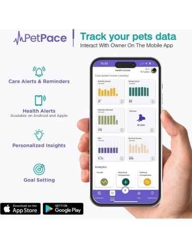 Collar Inteligente PetPace 2.0 Pequeño - Monitoreo Salud Canina