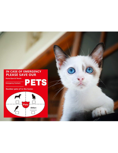 Pegatinas de Alerta para Mascotas Besttile 8 Pcs 10x11 cm