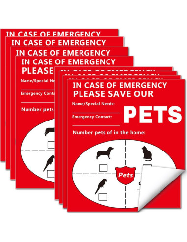 Pegatinas de Alerta para Mascotas Besttile 8 Pcs 10x11 cm
