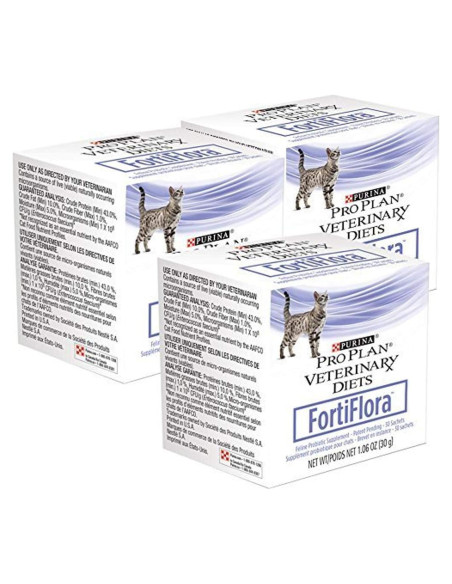 Suplemento Probiótico FortiFlora Feline Purina 3 Paquetes