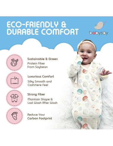 Saco de Dormir Babysoy para Bebé 0-3 Meses - Kimono Suave