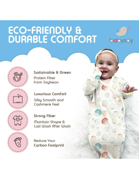 Saco de Dormir Babysoy para Bebé 0-3 Meses - Kimono Suave