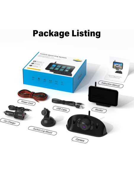 Cámara de Respaldo Inalámbrica eRapta RV 5" 1080P con Monitor