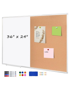 Tablero de Corcho SINDO 91.44x60.96 cm Magnético Blanco