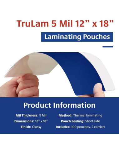 Bolsas de Laminado TruLam 5 Mil 30.48x45.72 cm Esquinas Redondeadas