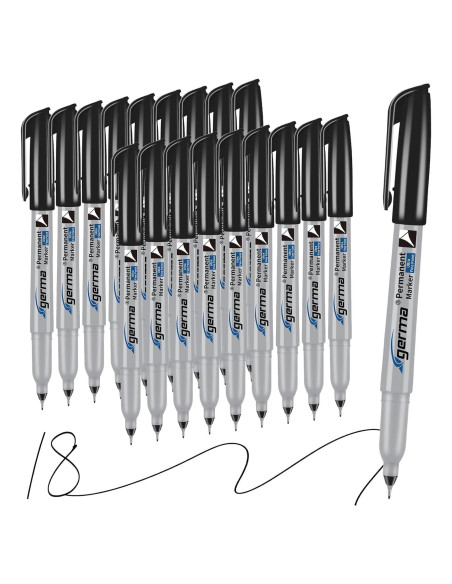 Marcadores Permanentes Cgerma Ultra Fina 18 Unidades Negro