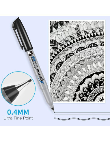 Marcadores Permanentes Cgerma Ultra Fina 18 Unidades Negro