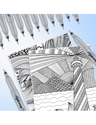 Marcadores Permanentes Cgerma Ultra Fina 18 Unidades Negro