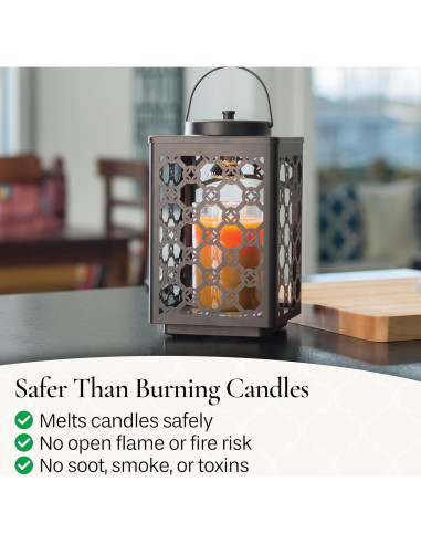 Calentador de Velas Candle Warmers Jardín 15 cm Bronce Geométrico