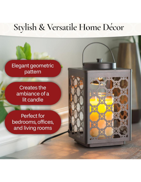 Calentador de Velas Candle Warmers Jardín 15 cm Bronce Geométrico