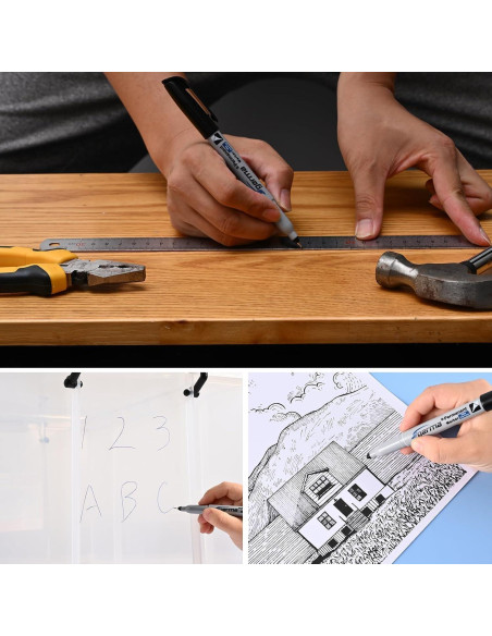 Marcadores Permanentes Cgerma Ultra Fina 18 Unidades Negro