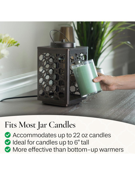 Calentador de Velas Candle Warmers Jardín 15 cm Bronce Geométrico