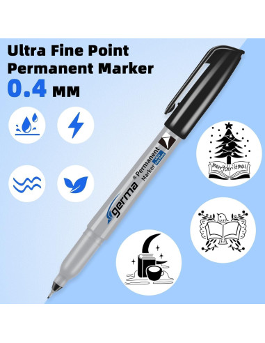 Marcadores Permanentes Cgerma Ultra Fina 18 Unidades Negro
