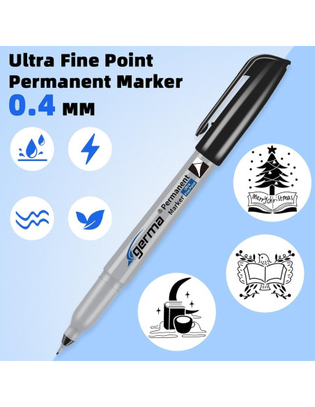Marcadores Permanentes Cgerma Ultra Fina 18 Unidades Negro