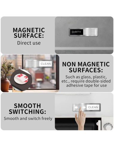 Imán de Lavavajillas Limpio Sucio Kaluofan 17.78x4.83cm