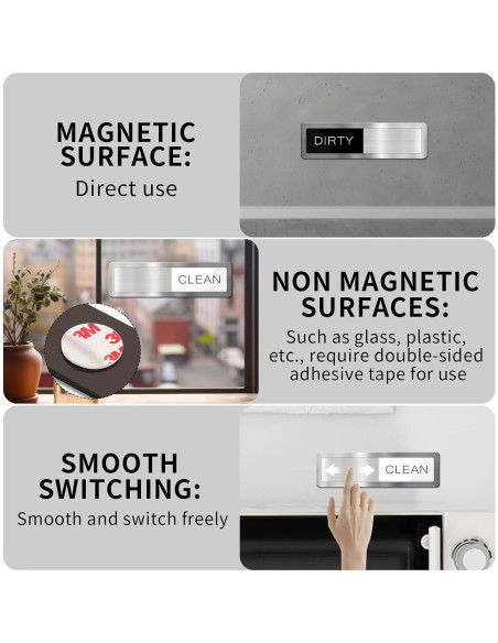 Imán de Lavavajillas Limpio Sucio Kaluofan 17.78x4.83cm