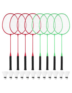Set de Raquetas de Bádminton Woanger YX3881 - 8 Piezas con 12 Volantes