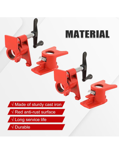 Juego de abrazaderas de tubo FLKQC 3/4" para encolar madera