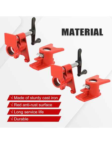 Juego de abrazaderas de tubo FLKQC 3/4" para encolar madera