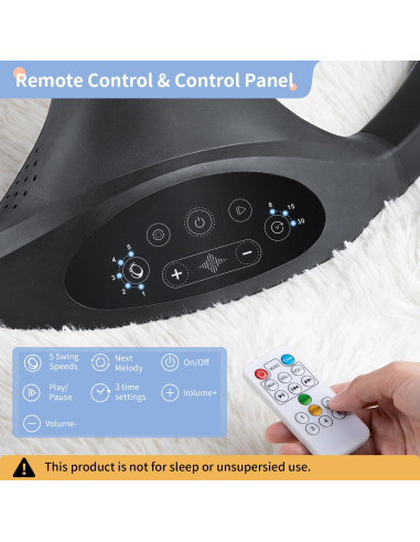 Columpio Eléctrico Portátil LAREX para Bebés 0-6 Meses 9 Kg