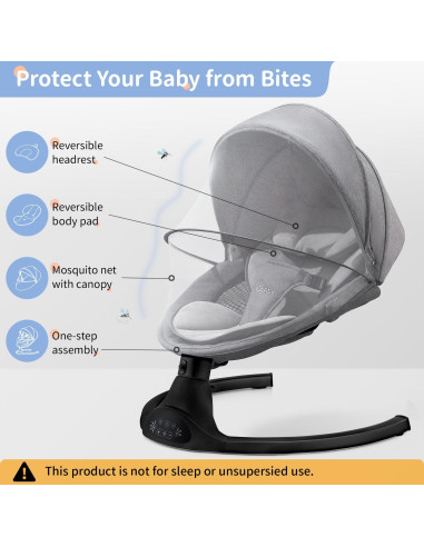 Columpio Eléctrico Portátil LAREX para Bebés 0-6 Meses 9 Kg