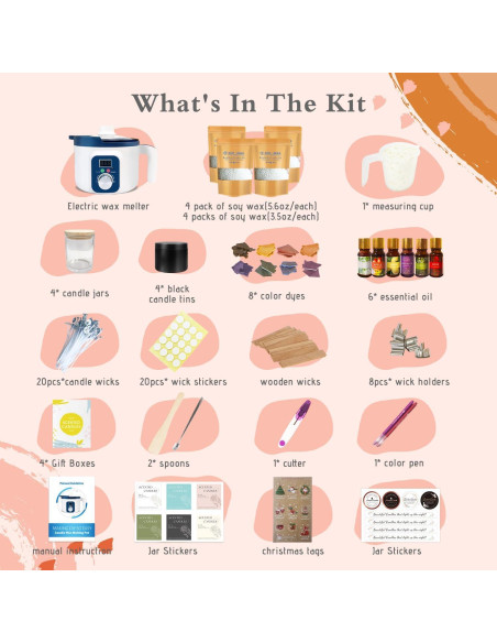 Kit para Hacer Velas KQU ZNJG-1.8 con Olla Digital 1kg