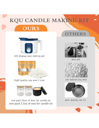 Kit para Hacer Velas KQU ZNJG-1.8 con Olla Digital 1kg